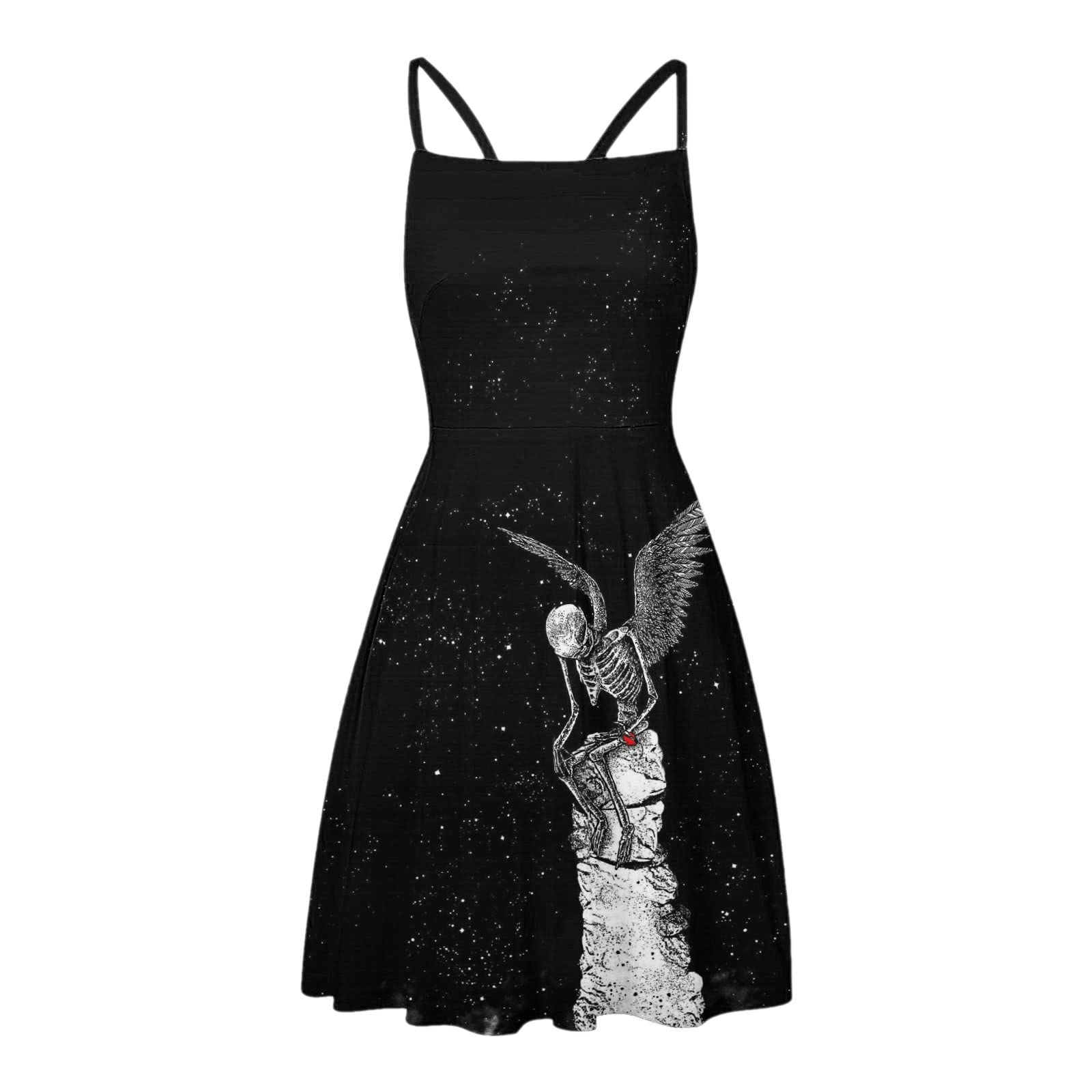 2023 Summer Midi Dresses for Women - Casual Flutter Sleeveless Crew Neck Smocked Elastic Waist Sundress | Perfect for Beach Vacation, Date Night & Summer Outings