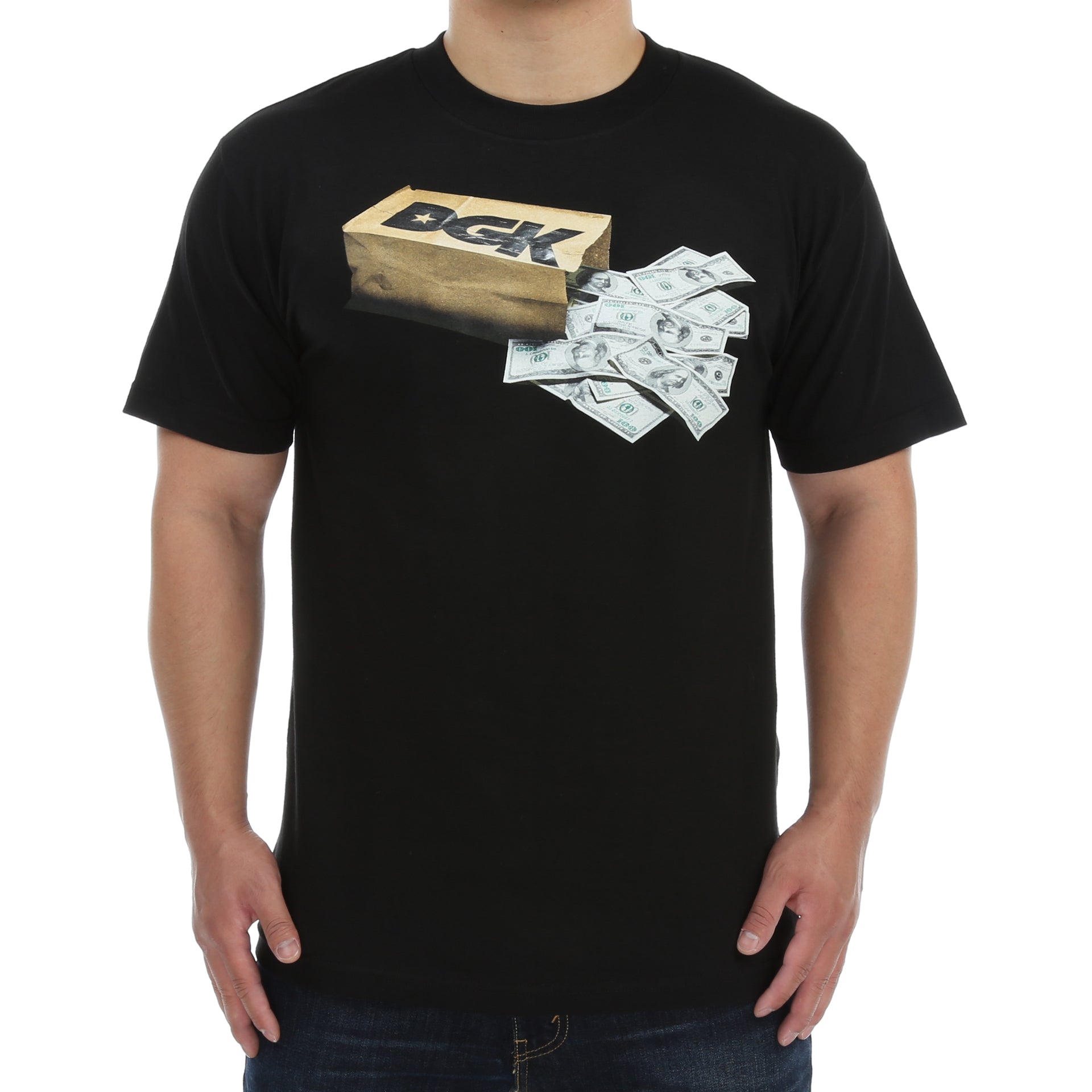 DGK Money Bag Graphic T-Shirt for Men - Black Cotton Streetwear Tee - Perfect for Casual Wear, Hip Hop Fashion & Urban Street Style