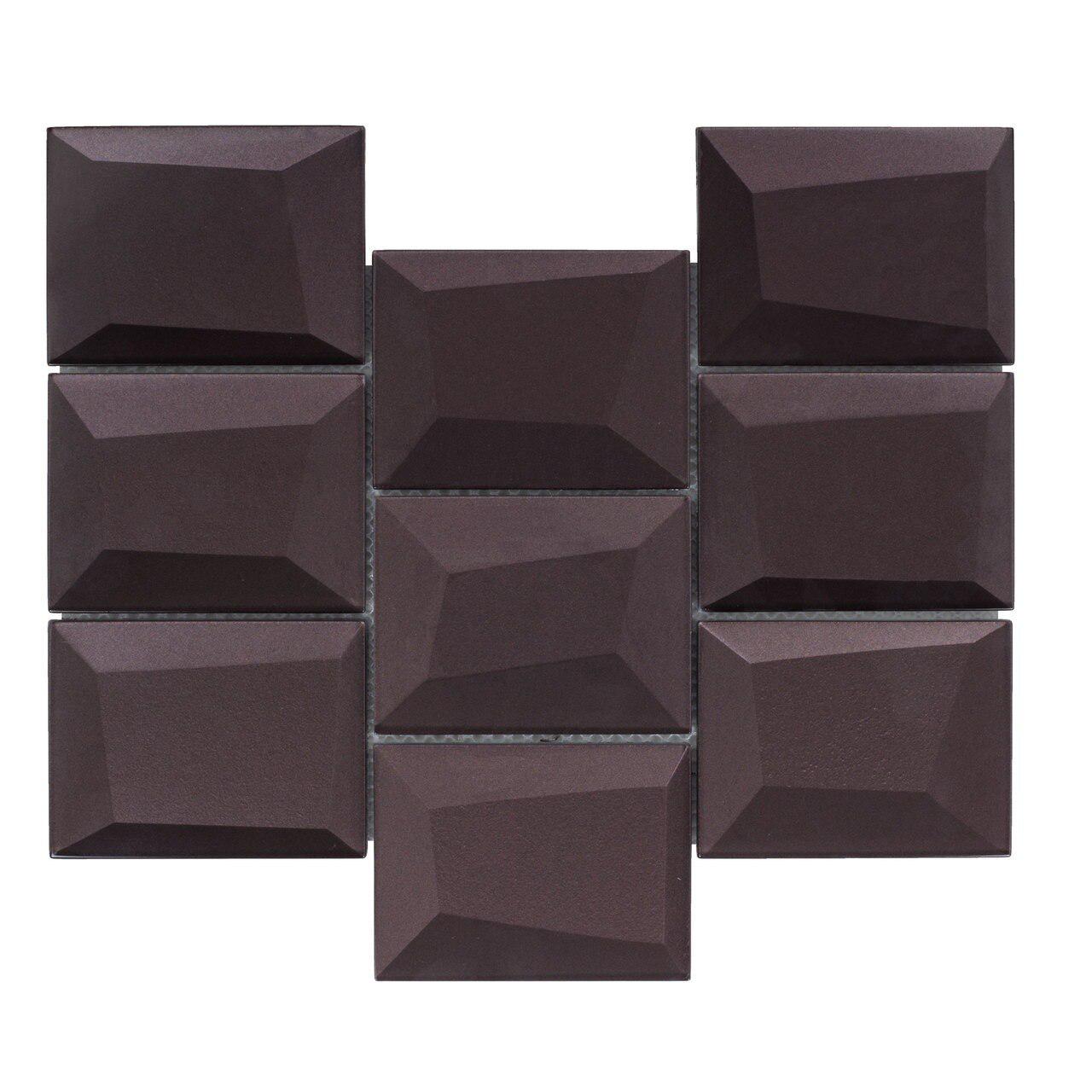 Dimensional Purple Glass Wall Tile - Elegant & Modern Backsplash for Kitchen & Bathroom