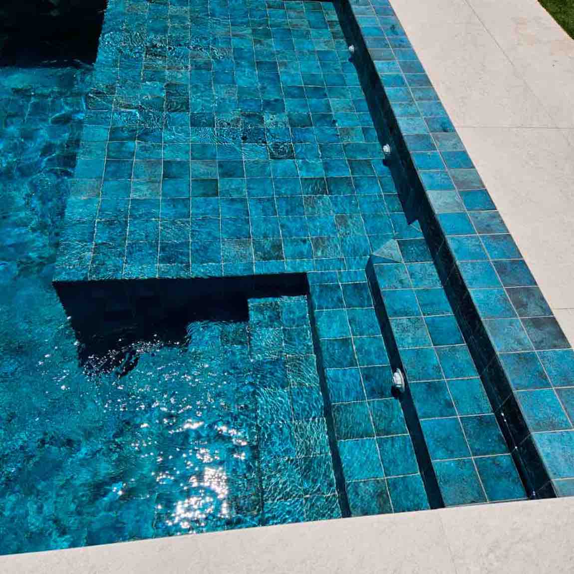 Premium Papeete Turquoise 6x6 Pool Tiles - Vibrant Ceramic Mosaic for Swimming Pools, Backyard Decoration & Spa Renovation