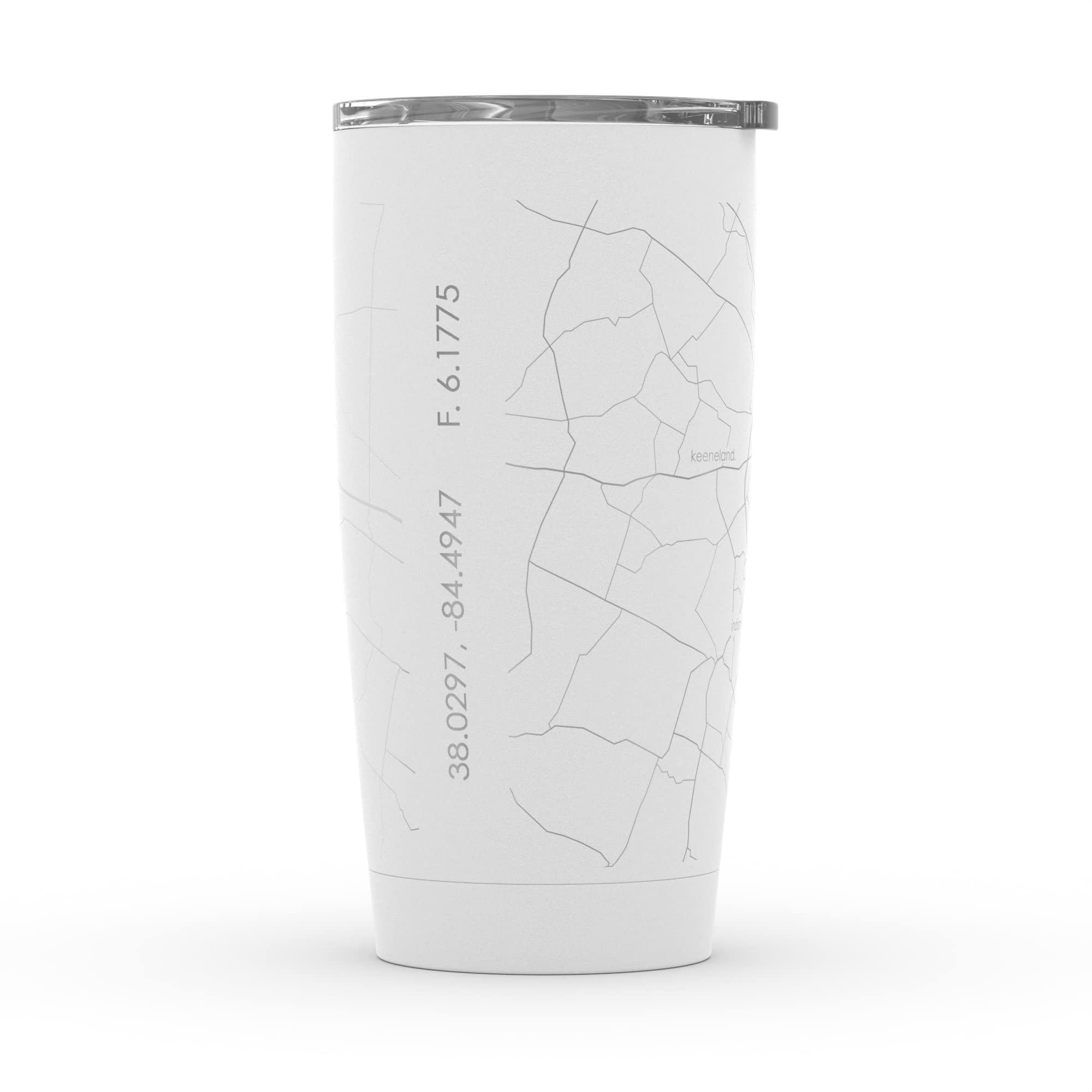 Personalized Lexington Kentucky Map Insulated Coffee Tumbler - 20oz Stainless Steel Travel Mug with Etched City Design (White) | Custom Engraved Drinkware for Coffee Lovers, Office Use & Outdoor Adventures