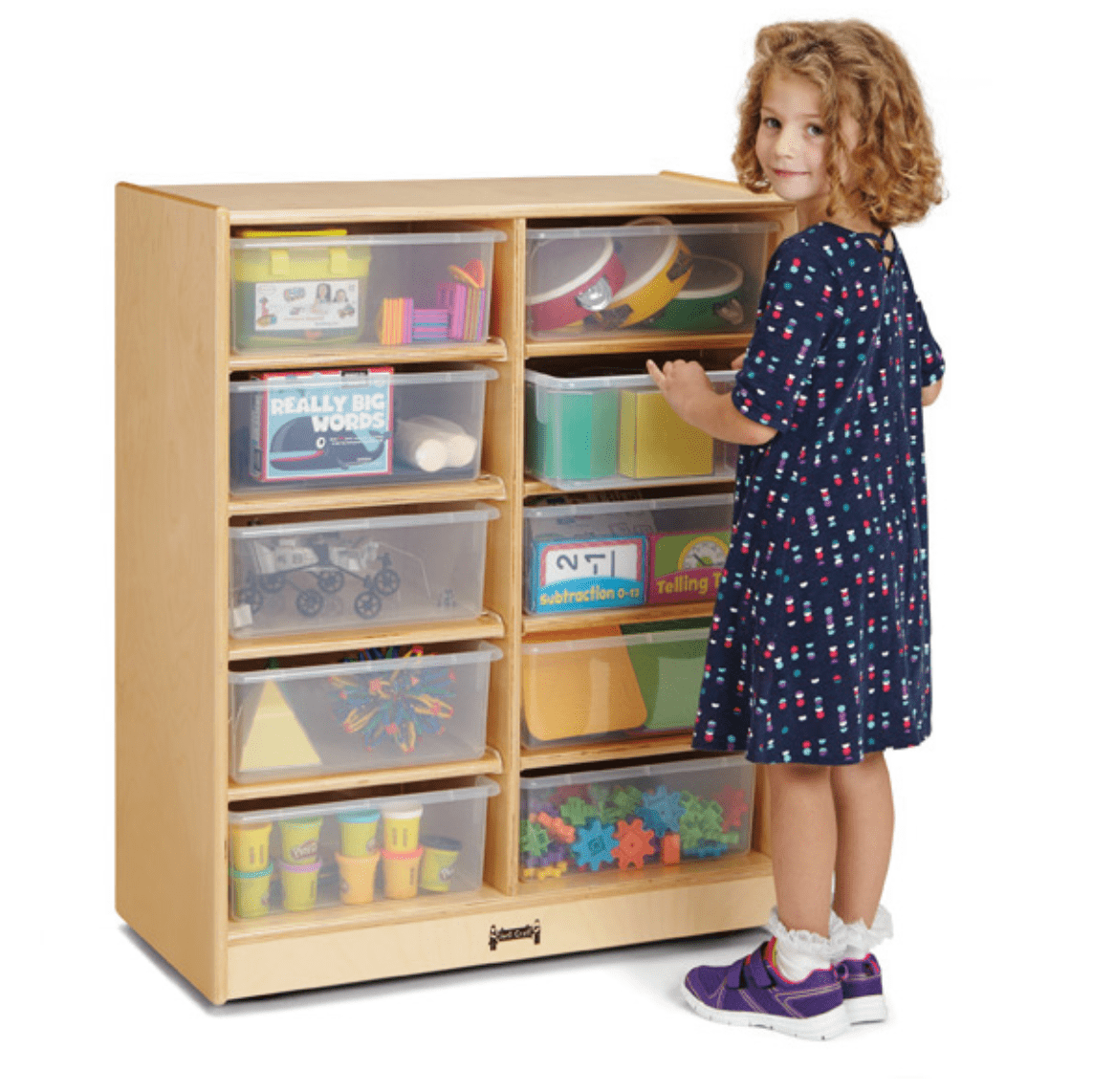 10-Piece Mobile Storage Cart with Clear Plastic Tubs by Jonti Craft® - Perfect for Classroom Organization, Daycare Supplies & Home Storage Solutions