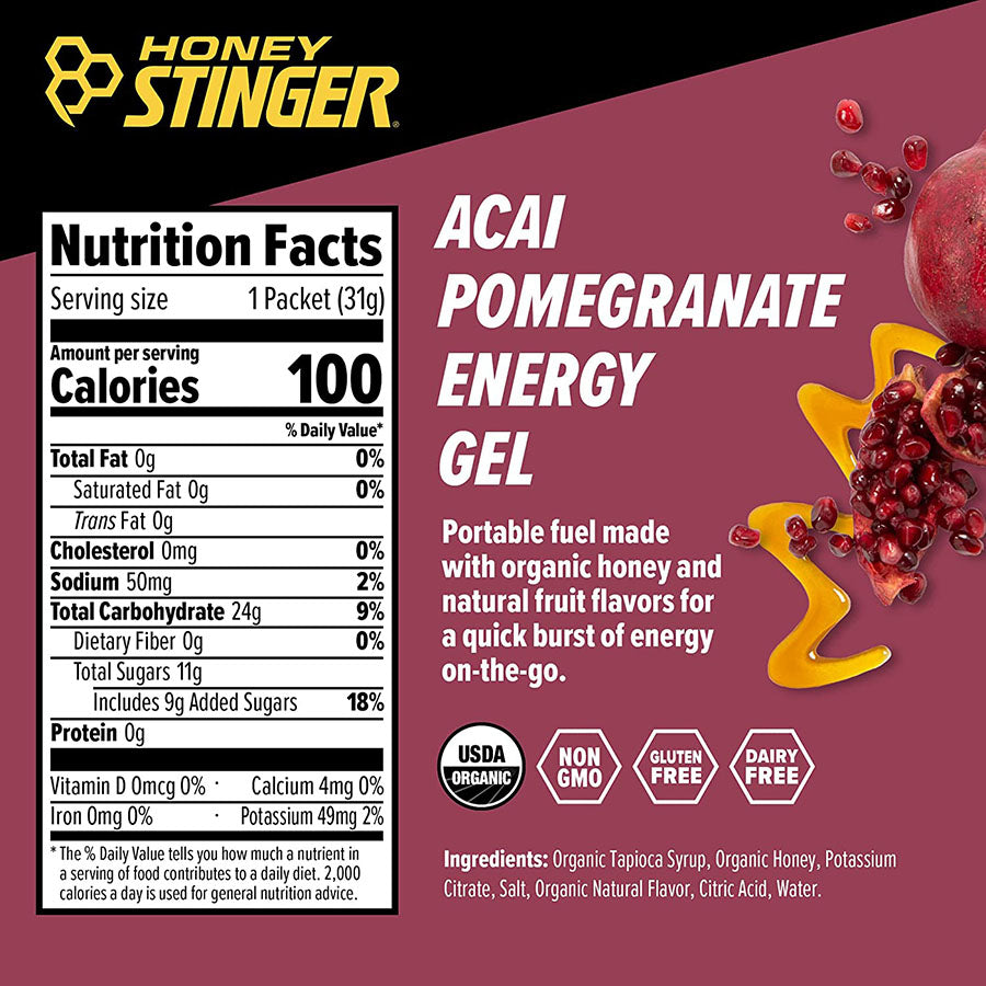 **Acai Pomegranate Energy Gel – Natural Electrolyte Boost for Runners, Cyclists & Athletes – Quick Energy Source for Workouts & Endurance Sports**