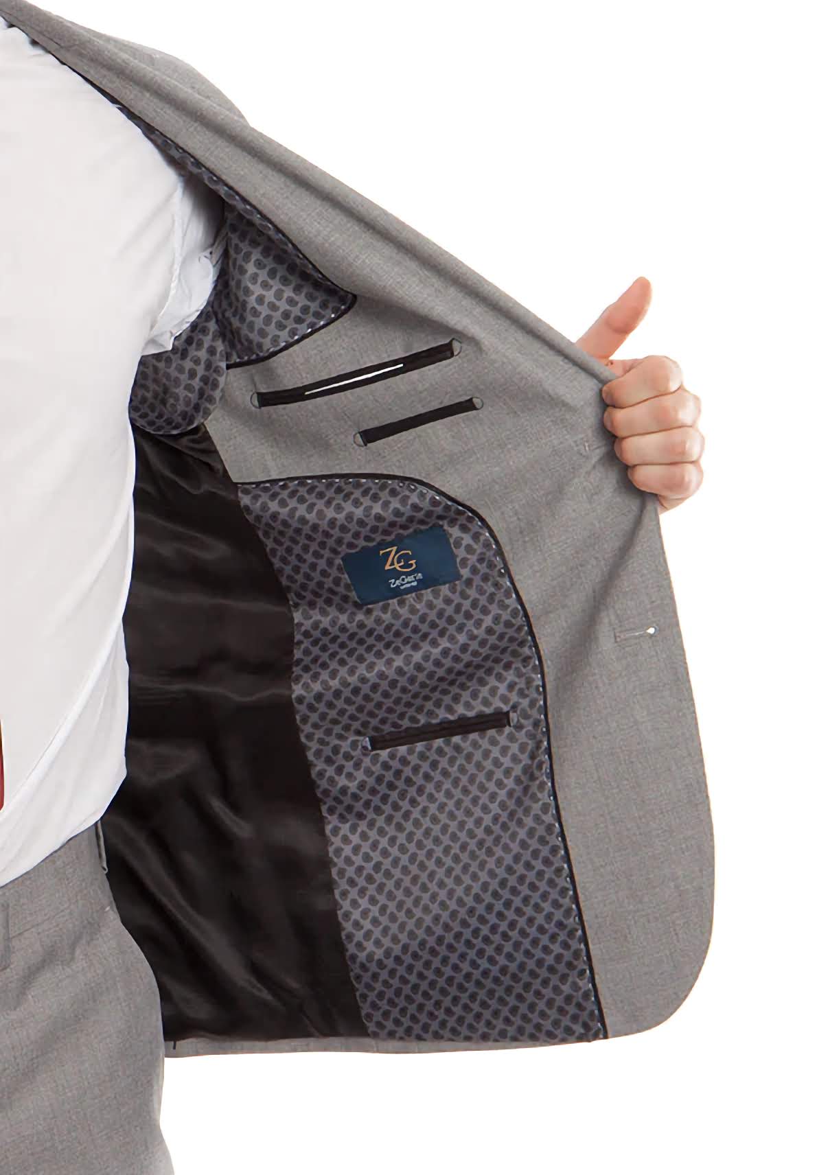 Premium Italian Wool Suit for Men - Modern Fit 2-Piece Gray Business Suit | Perfect for Weddings, Office & Formal Events