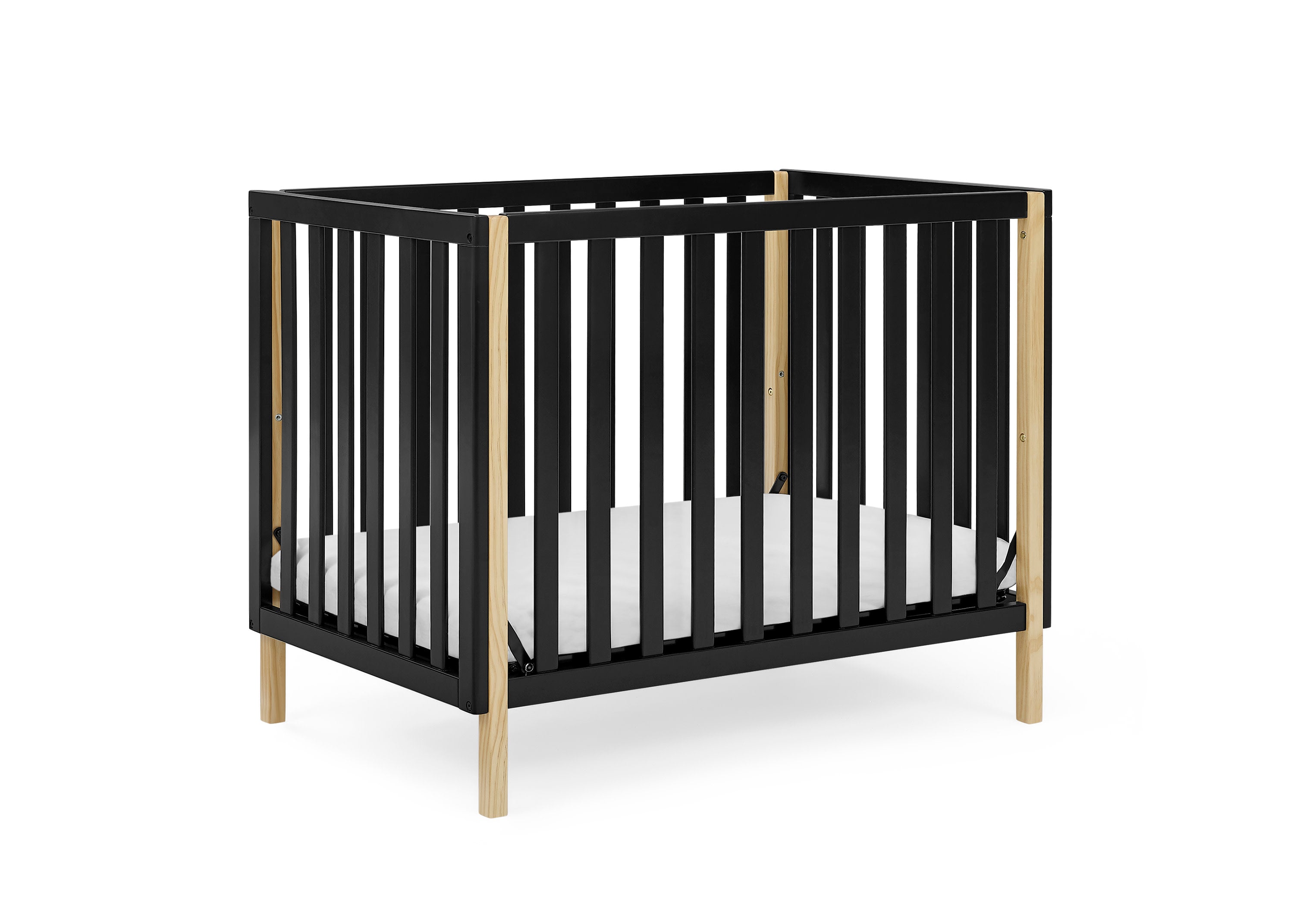 Gio Mini Crib with 2.75 Inch Mattress - Portable Baby Bed for Small Spaces, Nursery & Travel | Perfect for Newborns & Toddlers | Compact & Safe Sleep Solution