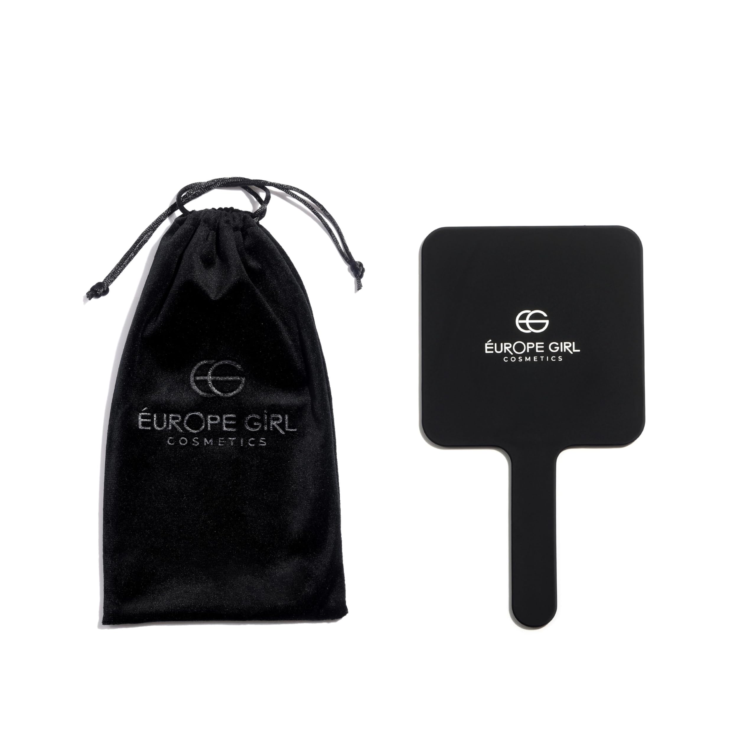 European Style Hand Mirror for Women - Lightweight & Compact Square Makeup Mirror in Black - Perfect for Travel, Home, and Professional Makeup Application
