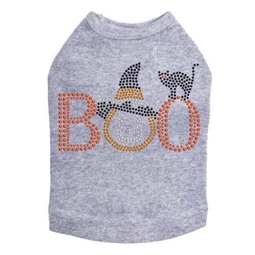 Stylish Boo Hat & Cat Rhinestone Tank Top for Women - Multiple Colors - Perfect for Halloween, Cosplay & Casual Wear