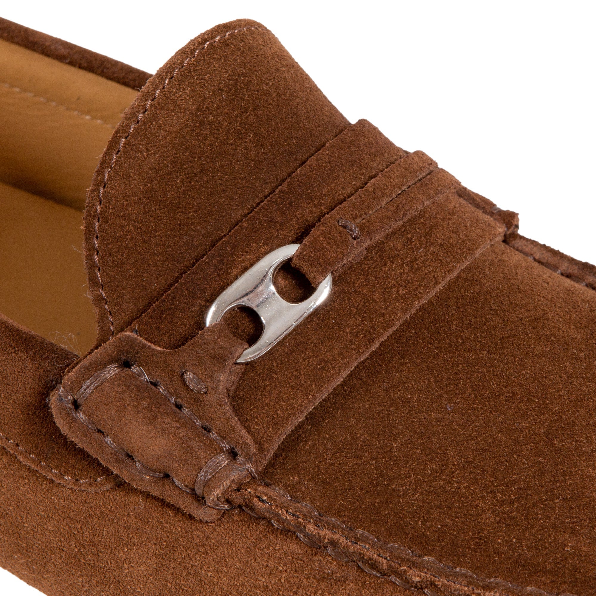 Premium HENRY SARTORIAL Men's Leather Driving Shoes with Metal Trim in Brown | Comfortable Loafers for Business Casual & Weekend Outings