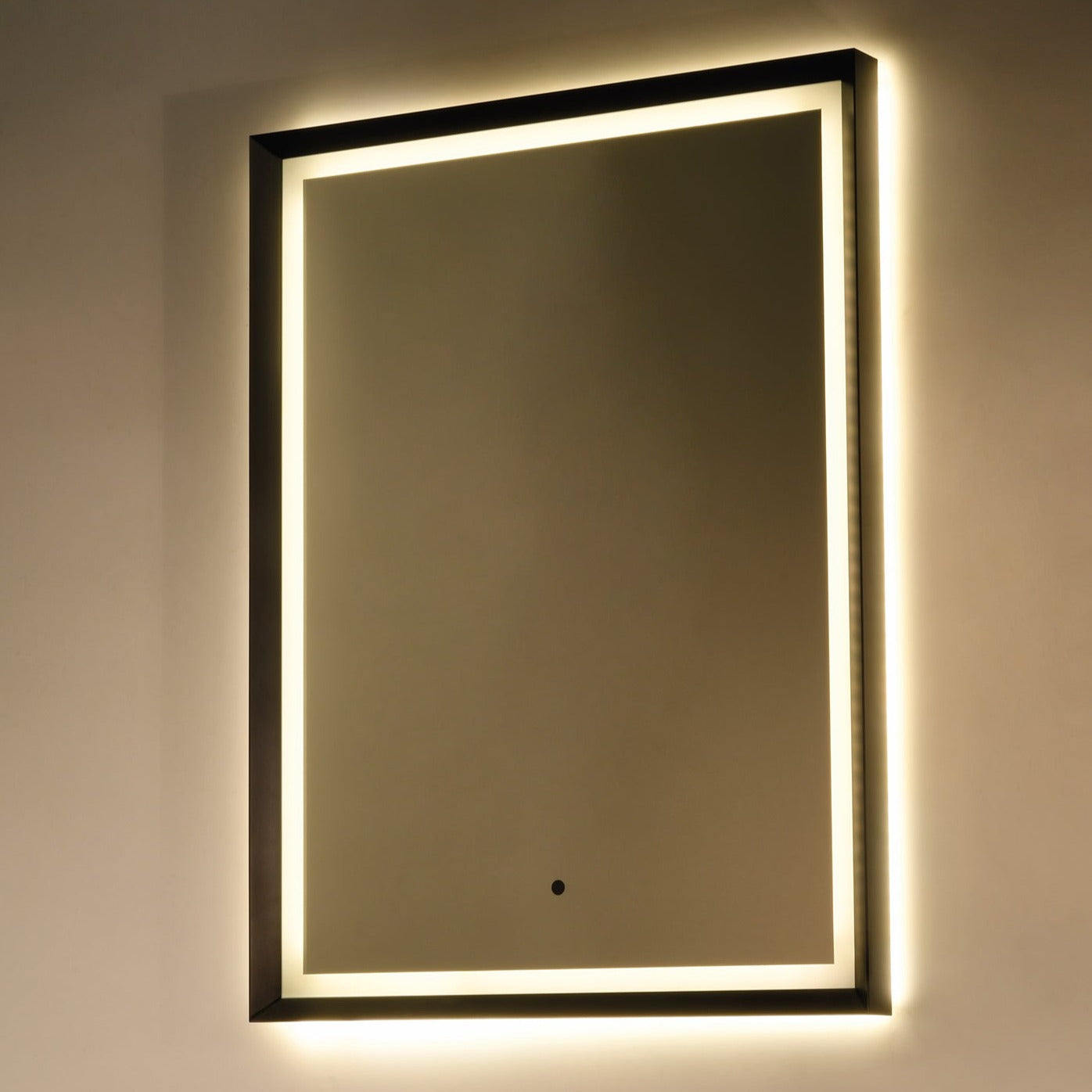 Oxygen Dusk 3 0801 15 LED Lighted Mirror - 18x24 Inch Black Bathroom Vanity Mirror with Adjustable Lighting for Makeup & Shaving