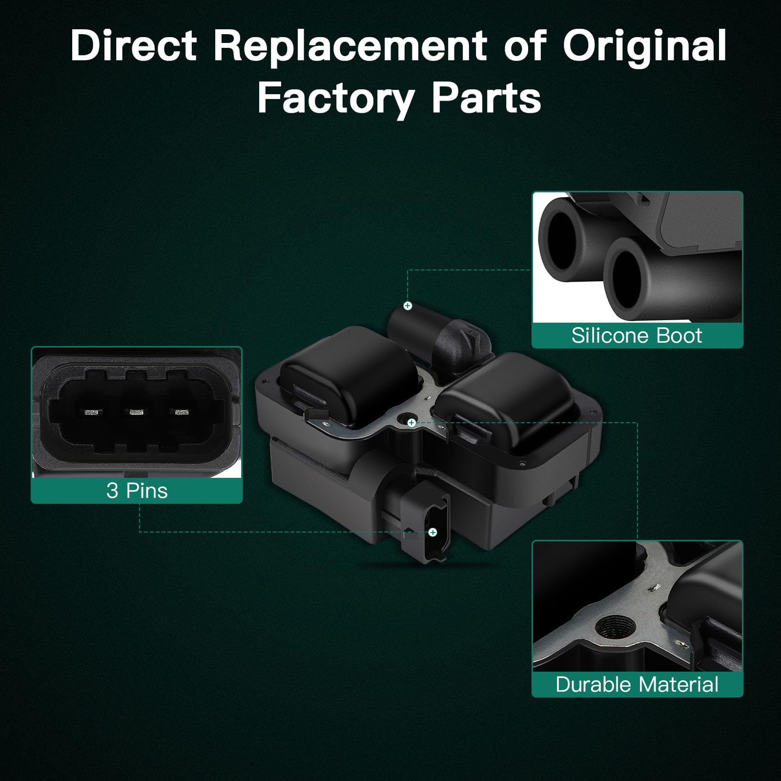 SCITOO 8-Pack Ignition Coil Set Compatible with Mercedes-Benz Chrysler Crossfire L6 V6 V8 Engines - OE UF359 C1444 C1361 Replacement - Perfect for Engine Performance & Smooth Driving