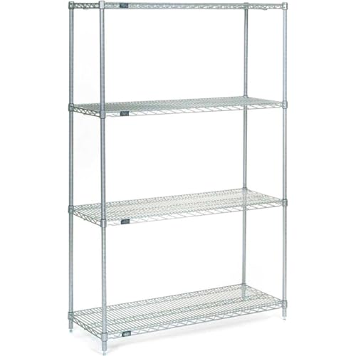 Nexel 4-Tier Heavy Duty Stainless Steel Wire Shelving Unit - 72