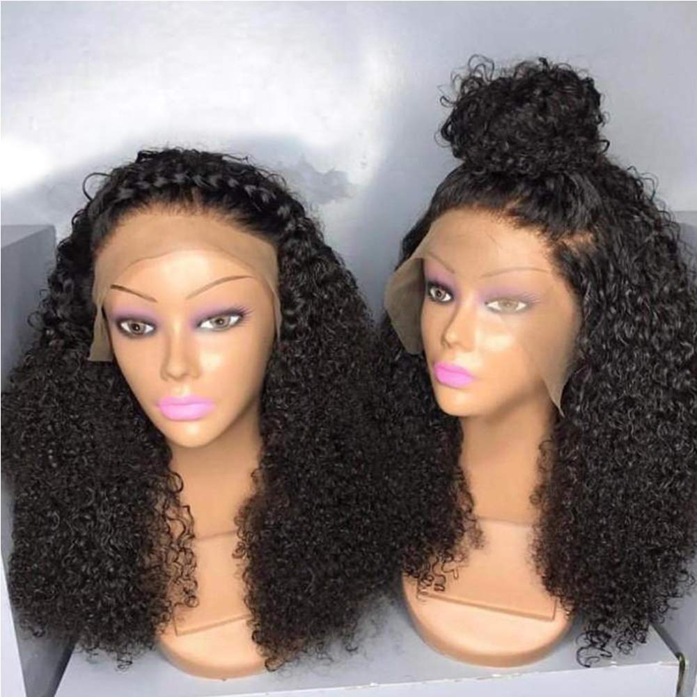 Short Afro Kinky Curly Full Lace Wigs Human Hair with Baby Hair for Black Women 4B 4C Deep Curly Glueless Lace Wig Brazilian Remy Hair - Perfect for Daily Wear, Cosplay & Special Occasions