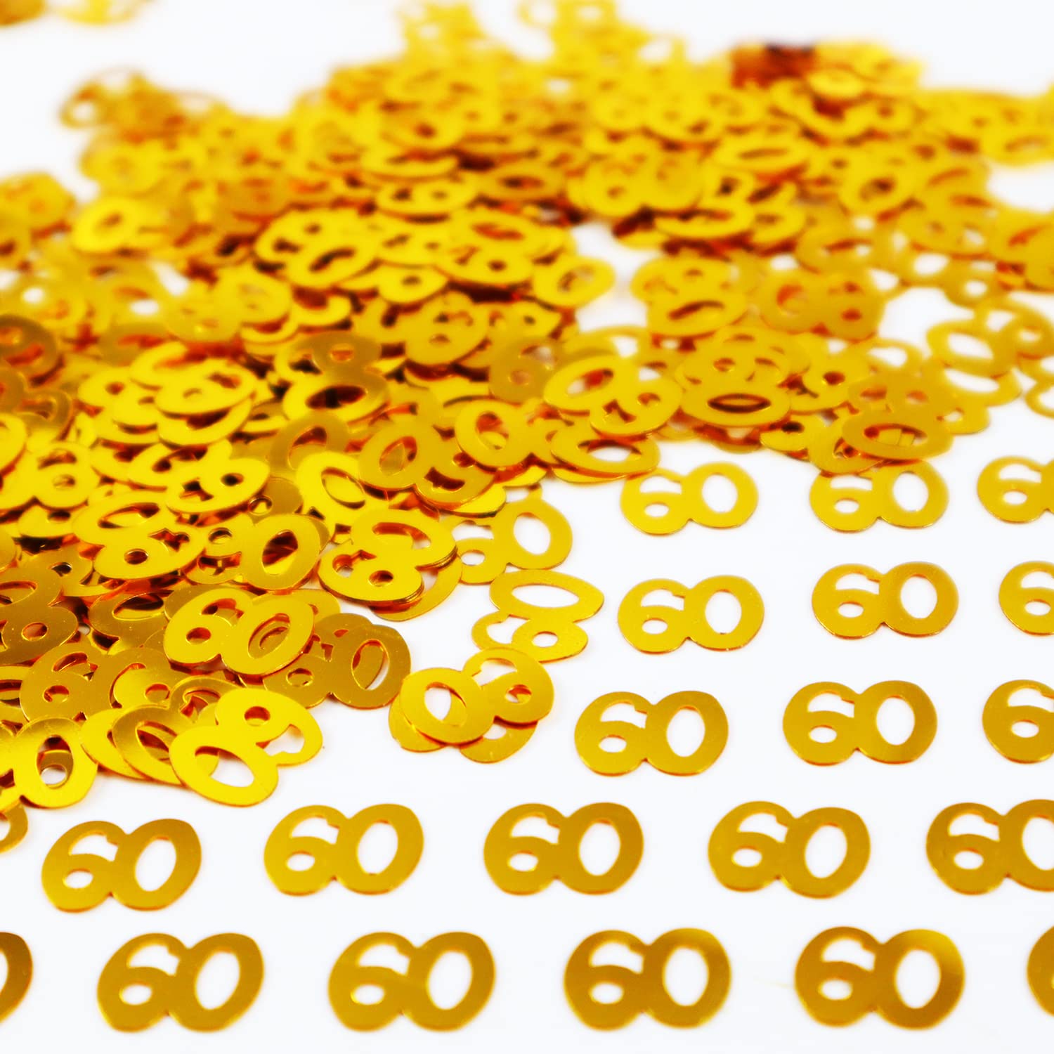 60th Birthday Confetti - Gold Number 60 Table Scatter for Anniversary Party Decorations | Happy Birthday Party Supplies | Perfect for Table Centerpieces, Cake Toppers & Celebration Decor