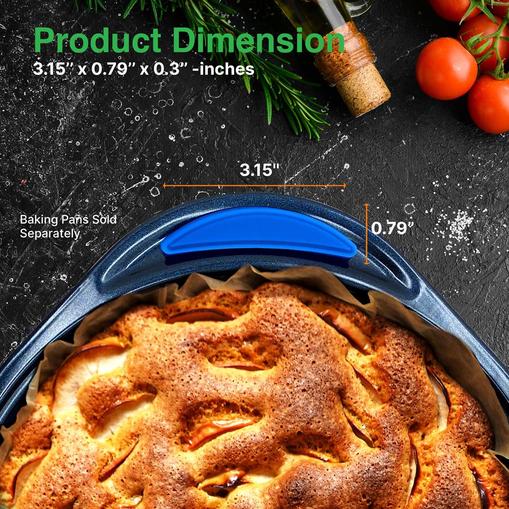 Premium Blue Silicone Handles for Kitchen Utensils - Non-Slip Grip, Heat Resistant, Dishwasher Safe - Ideal for Pots, Pans, and Cookware Accessories