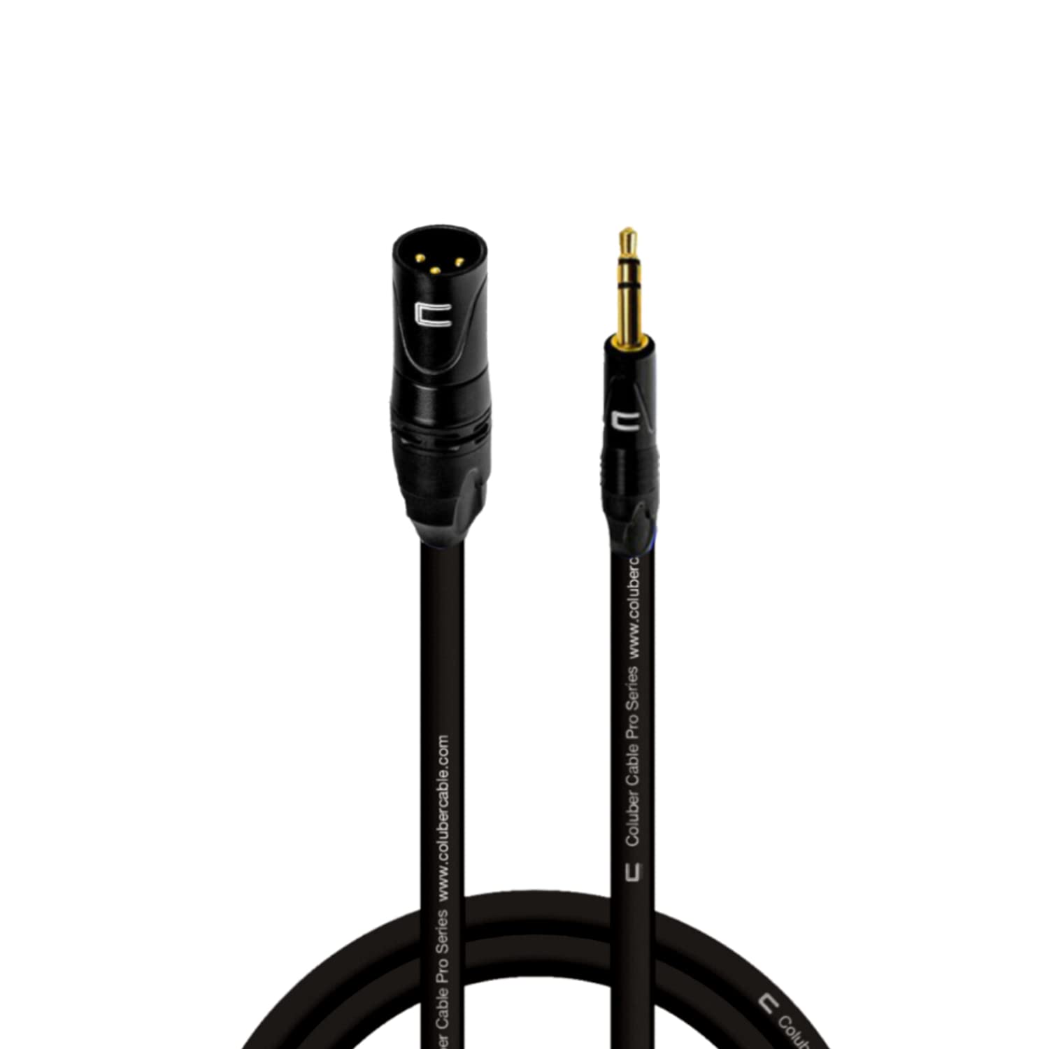 Premium Balanced XLR Male to 3.5mm TRS Cable - 10ft Black Professional Audio Cable with 3-Pin Connector for Microphones, Powered Speakers, Audio Interfaces & Mixers - Perfect for Live Performances, Studio Recording & Home Audio Setups