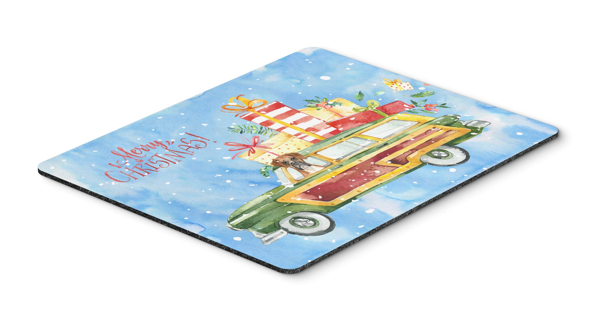 Merry Christmas Boxer Mouse Pad - Large Washable Mouse Mat for Home Office, Gaming & Computers | Holiday Gift & Decor for Christmas