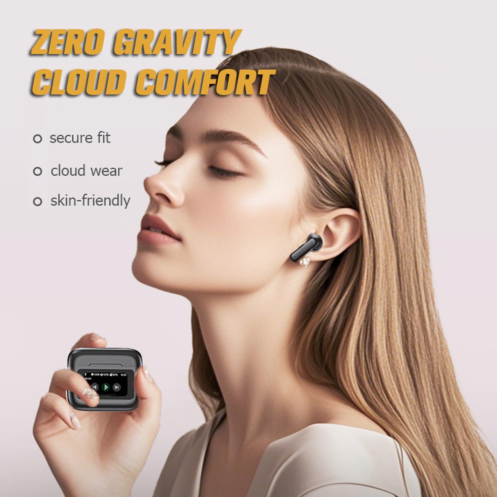 AI Language Translator Earbuds - Real-Time Bilingual Translation for iPhone & Android | Wireless Bluetooth Earbuds with Touch Screen | Perfect for Travel, Business Meetings & Language Learning