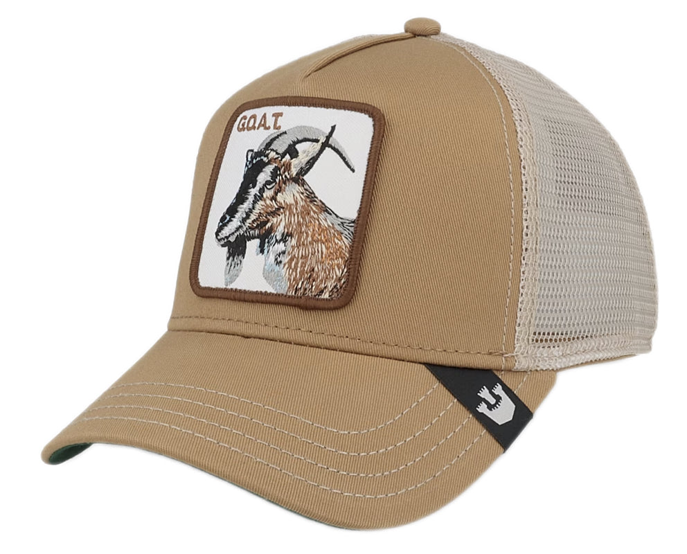 Goorin Bros 'Goat' Trucker Style Baseball Cap for Men - Khaki Adjustable Snapback Hat for Outdoor, Casual & Streetwear Fashion