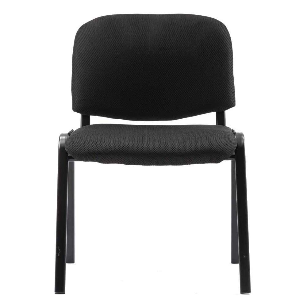 Stackable Black Office Chairs 5-Pack - Armless Mesh Conference Room Chairs for Meetings, Events & Training - Comfortable Reception Desk Chairs for Halls, Waiting Rooms & Office Spaces