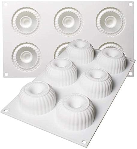 Premium 3D Silicone Baking Molds Set - 6-Cavity Donut Shape for Mousse Cake, Pastry, Truffle, Pudding, Jelly & Cheesecake | Reusable & Non-Stick Dessert Molds for Home Bakers & Professional Chefs | Perfect for Birthday Parties, Tea Time & Holiday Treats
