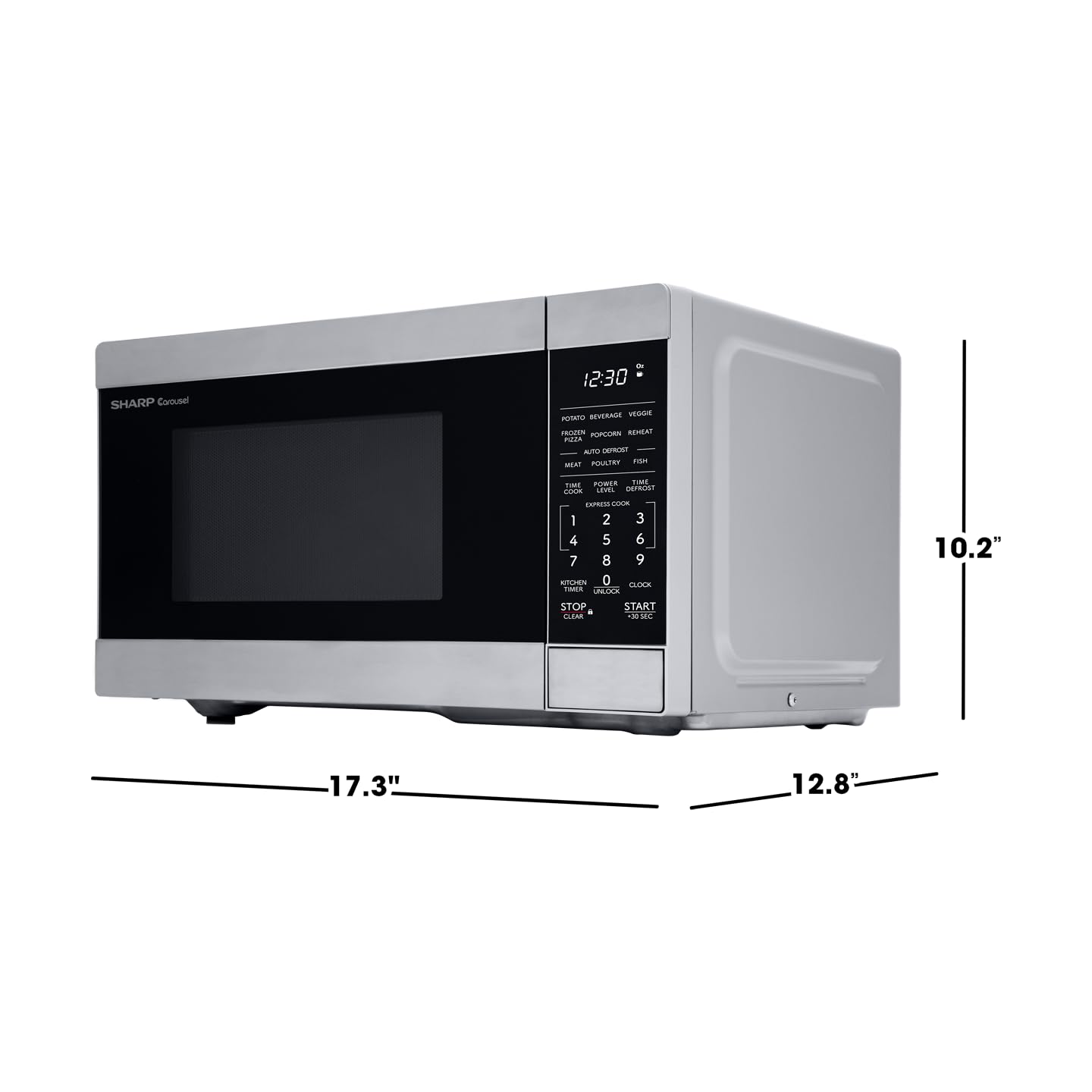 SHARP SMC0761KS Countertop Microwave Oven - 0.7 CuFt Stainless Steel Compact Microwave for Small Kitchen, Dorm Room & Office Use
