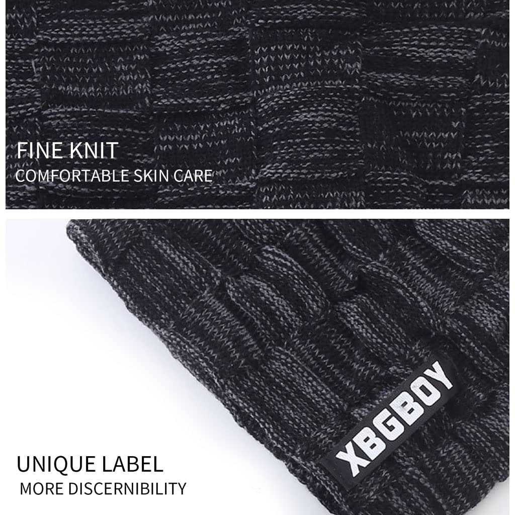 Warm Winter Beanie Hat & Scarf Set - Thick Fleece Lined Knit Skull Cap & Neck Warmer for Men & Women - Perfect for Skiing, Snowboarding & Cold Weather Outdoor Activities