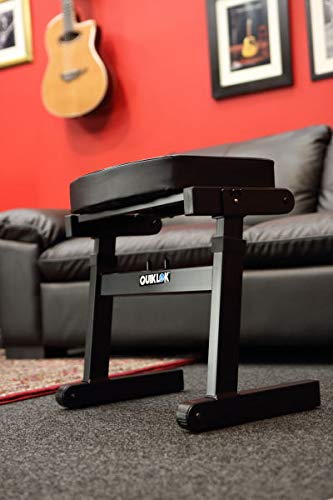 QUIK LOK Studio Furniture Stand - Heavy Duty Black Metal Equipment Rack (BZ/7) for Music Recording, DJ Setup & Home Studio Organization