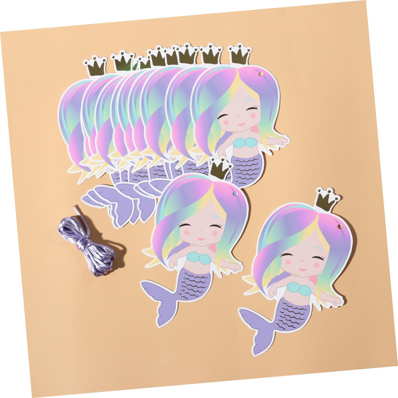 Luxshiny 12pcs Mermaid Birthday Banner & Streamers - Underwater Theme Party Decorations for Girls, Kids, Baby Showers & Ocean Themed Events