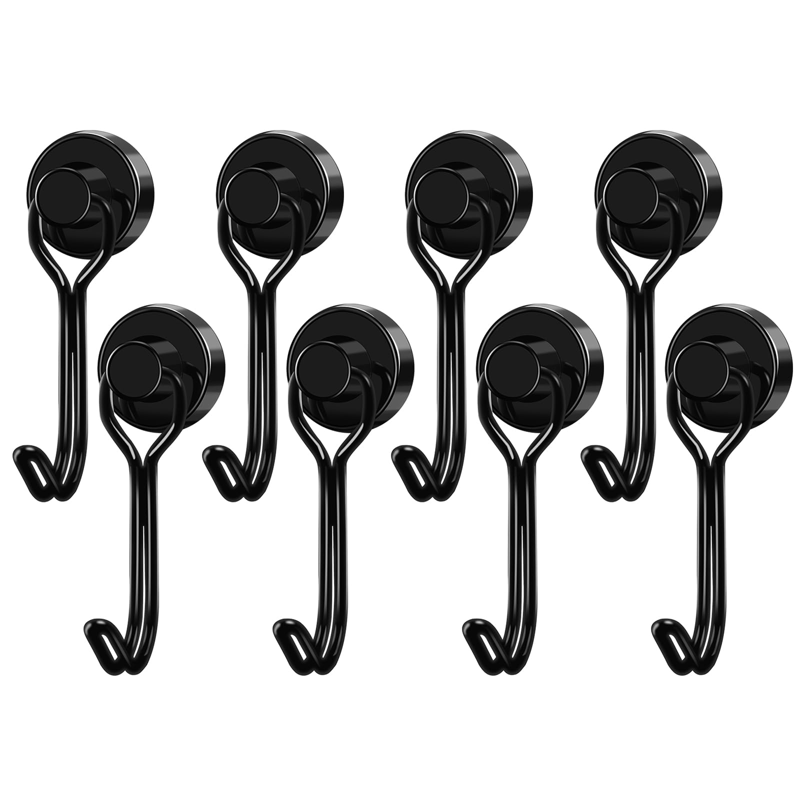 LOVIMAG 8-Pack Magnetic Hooks - Heavy Duty for Garage, Fridge & Travel