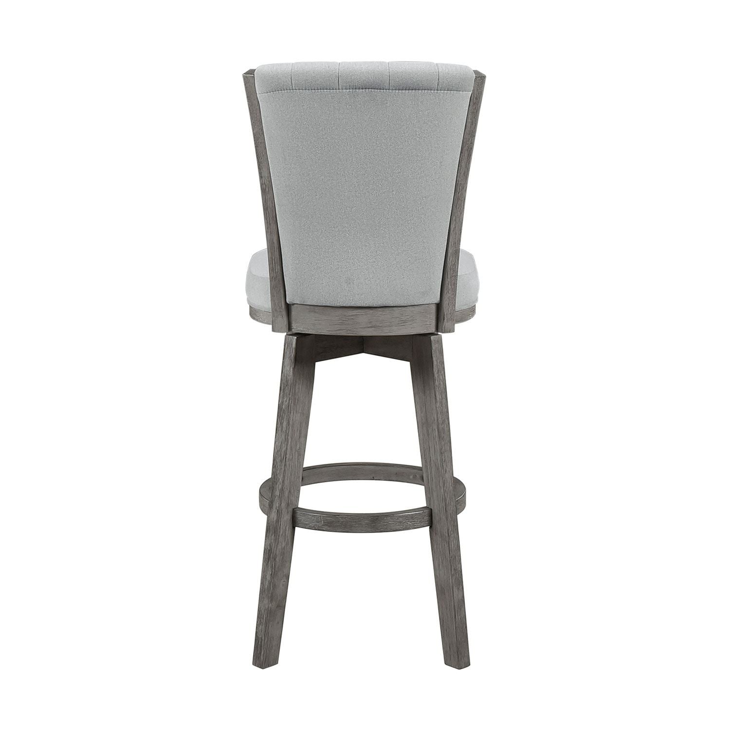Corvallis Bar Stool Set of 2 - Grey Counter Height Stools for Kitchen Island, Breakfast Bar & Home Decor - Modern Durable Barstools with Back Support