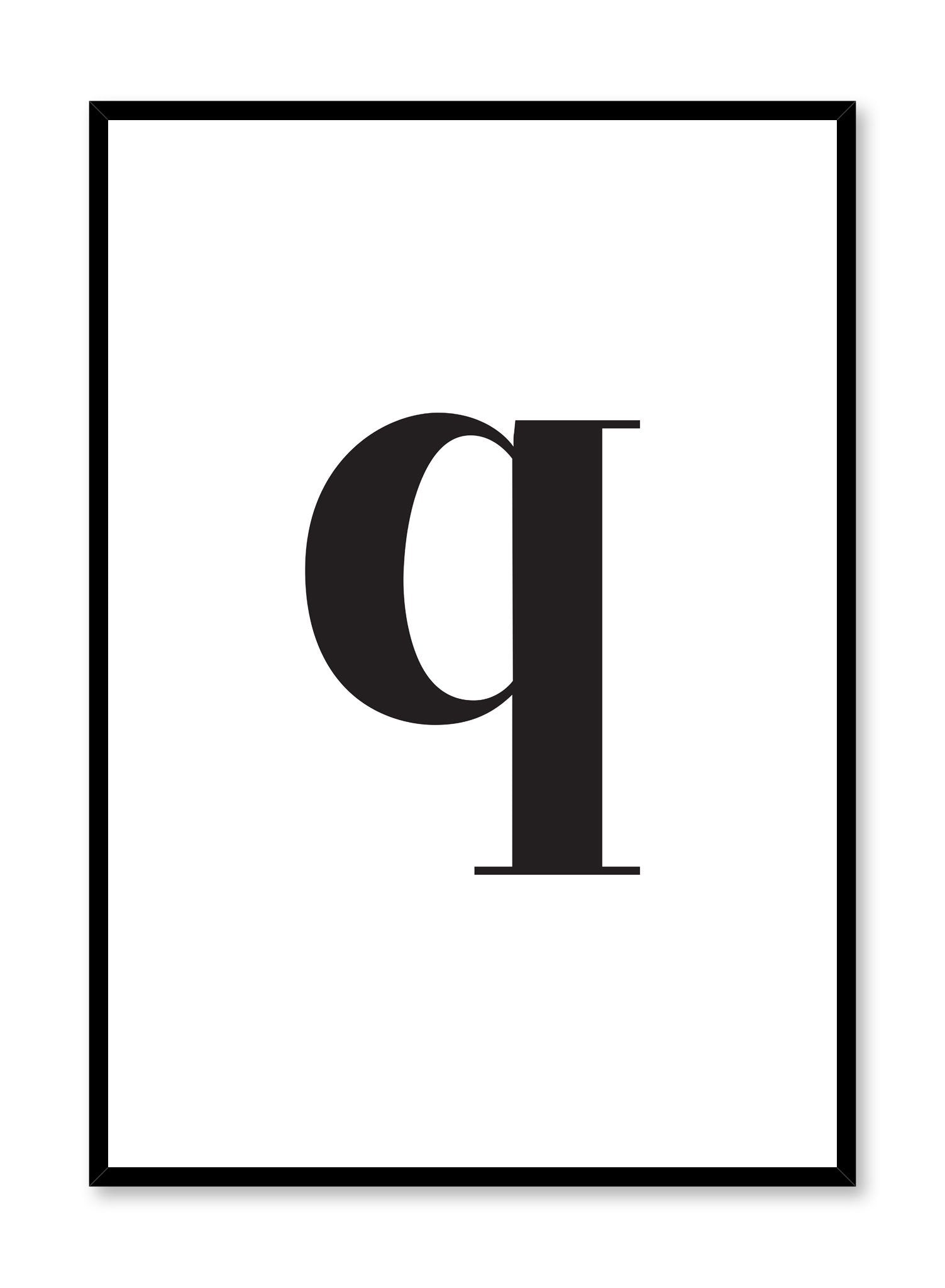 Lowercase Letter Q Poster - Educational Alphabet Learning Decor for Kids' Rooms & Classrooms
