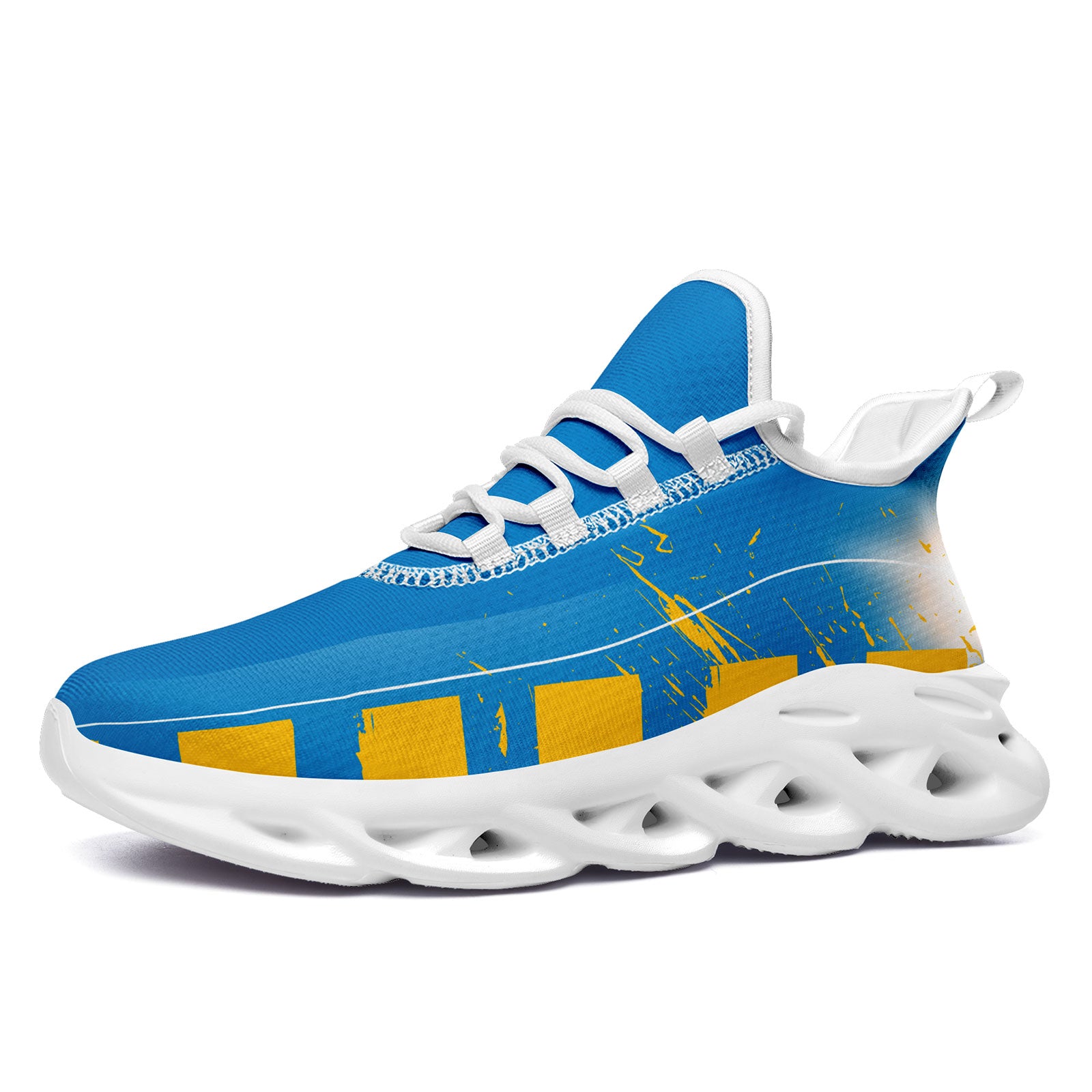 Custom Blue & Yellow Los Angeles Maxsoul Sneakers - Personalized Comfort Shoes FN003 D020260 for Men & Women | Perfect for Streetwear, Casual Outfits & Urban Fashion