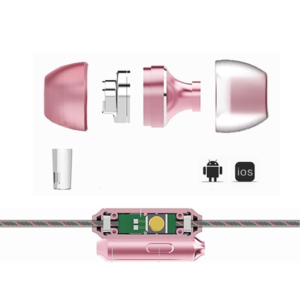 Wireless Bluetooth Earbuds with Noise Cancelling - Rose Gold Champagne Color | Perfect for Gym, Running, Travel & Work Calls
