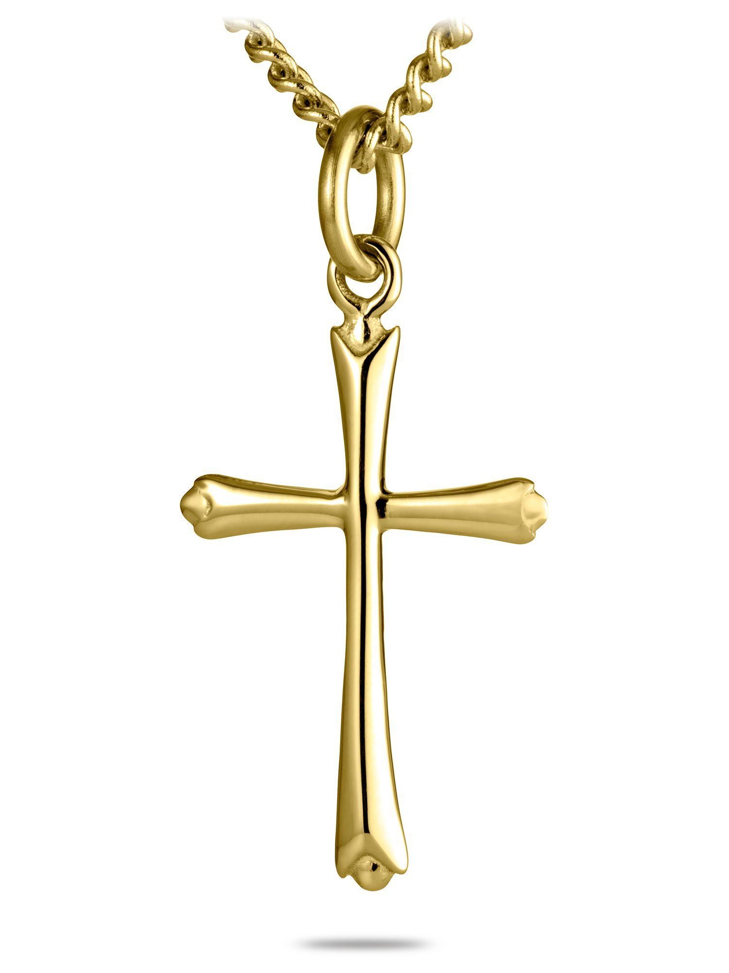 Shields of Strength Men's Thin Cross Necklace with John 19:30 Bible Verse - Christian Jewelry for Daily Wear, Gifts & Spiritual Protection