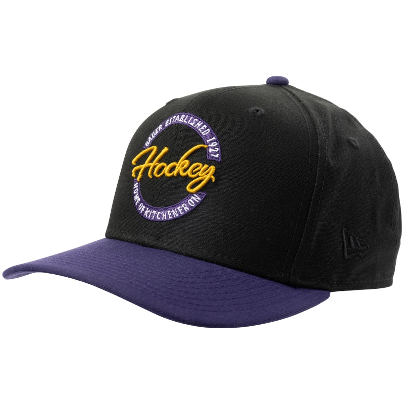 Bauer New Era 9Fifty Two-Tone OG Snapback Cap - Black/Purple Adjustable Baseball Hat for Men & Women - Perfect for Sports, Streetwear & Casual Outfits