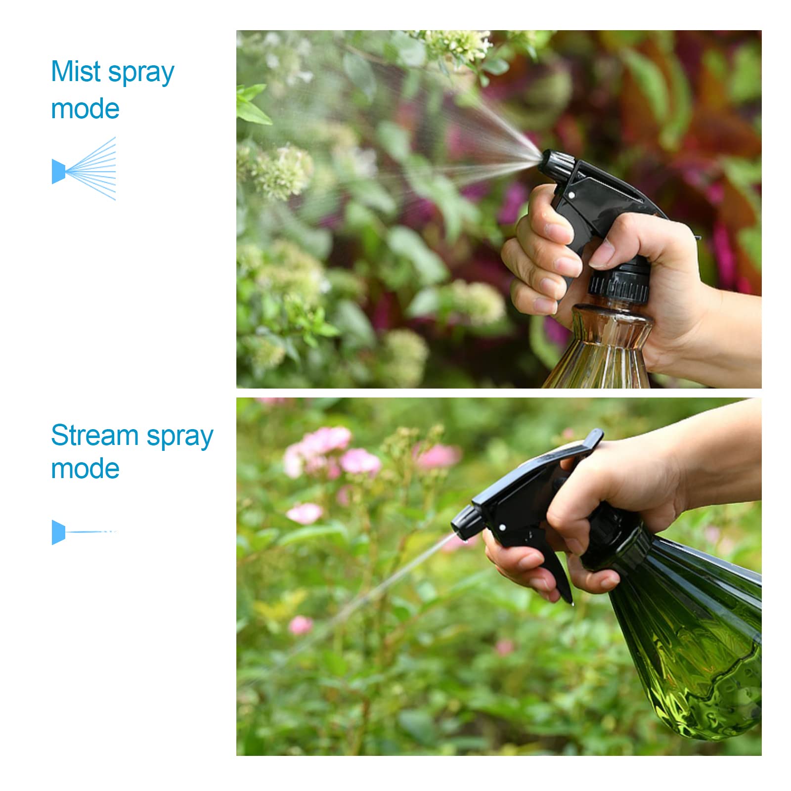 Invool 2 Pack 500ml Empty Spray Bottles with Adjustable Nozzle - Fine Mist to Stream Settings for Home Cleaning, Gardening, Plant Misting, Hair Care & Beauty | Durable Refillable Water Sprayer for Household, Salon & Outdoor Use