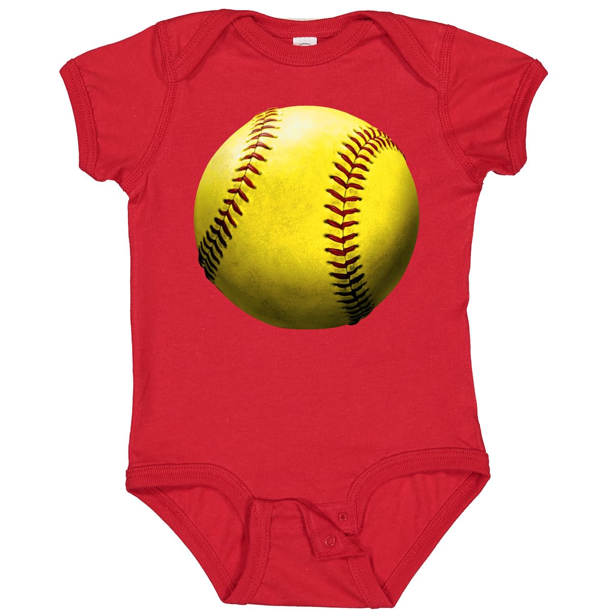 Inktastic Yellow Softball Baby Bodysuit - Cute Baseball Onesie for Infants & Toddlers - Perfect for Game Day, Team Spirit & Sports-Themed Photoshoots
