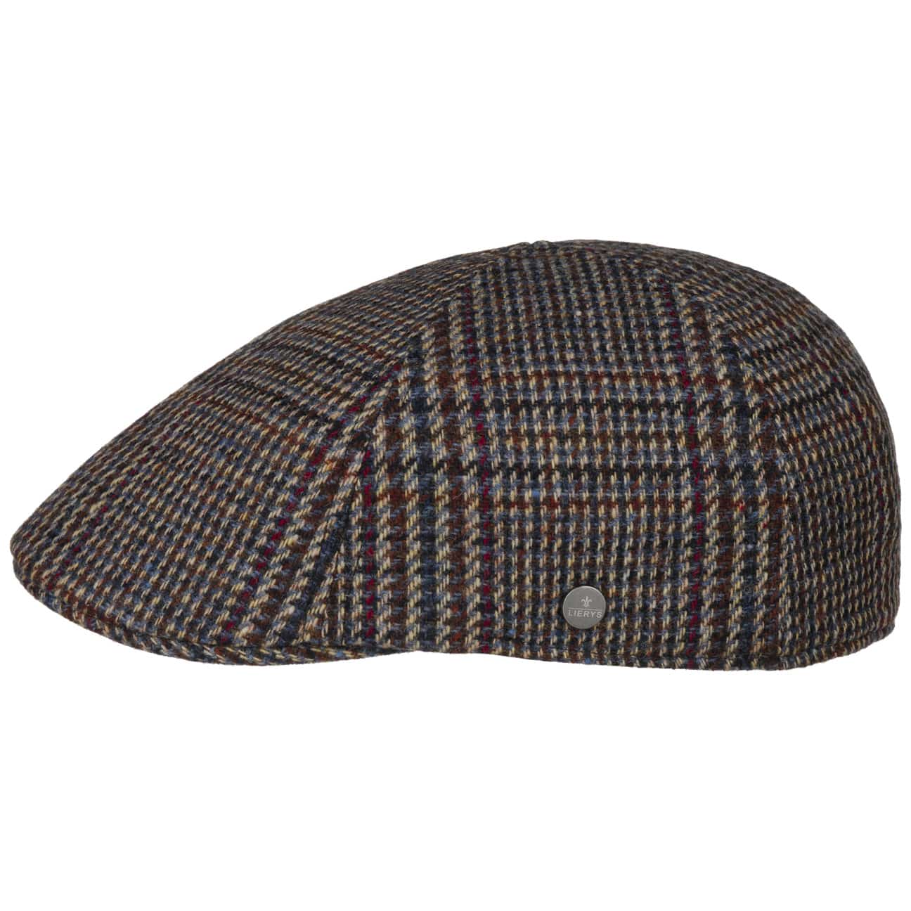 Lierys Spickard Wool Glencheck 6 Quarter Cap - Classic Wool Flat Cap for Men | Perfect for Outdoor Activities, Casual Wear & Winter Fashion