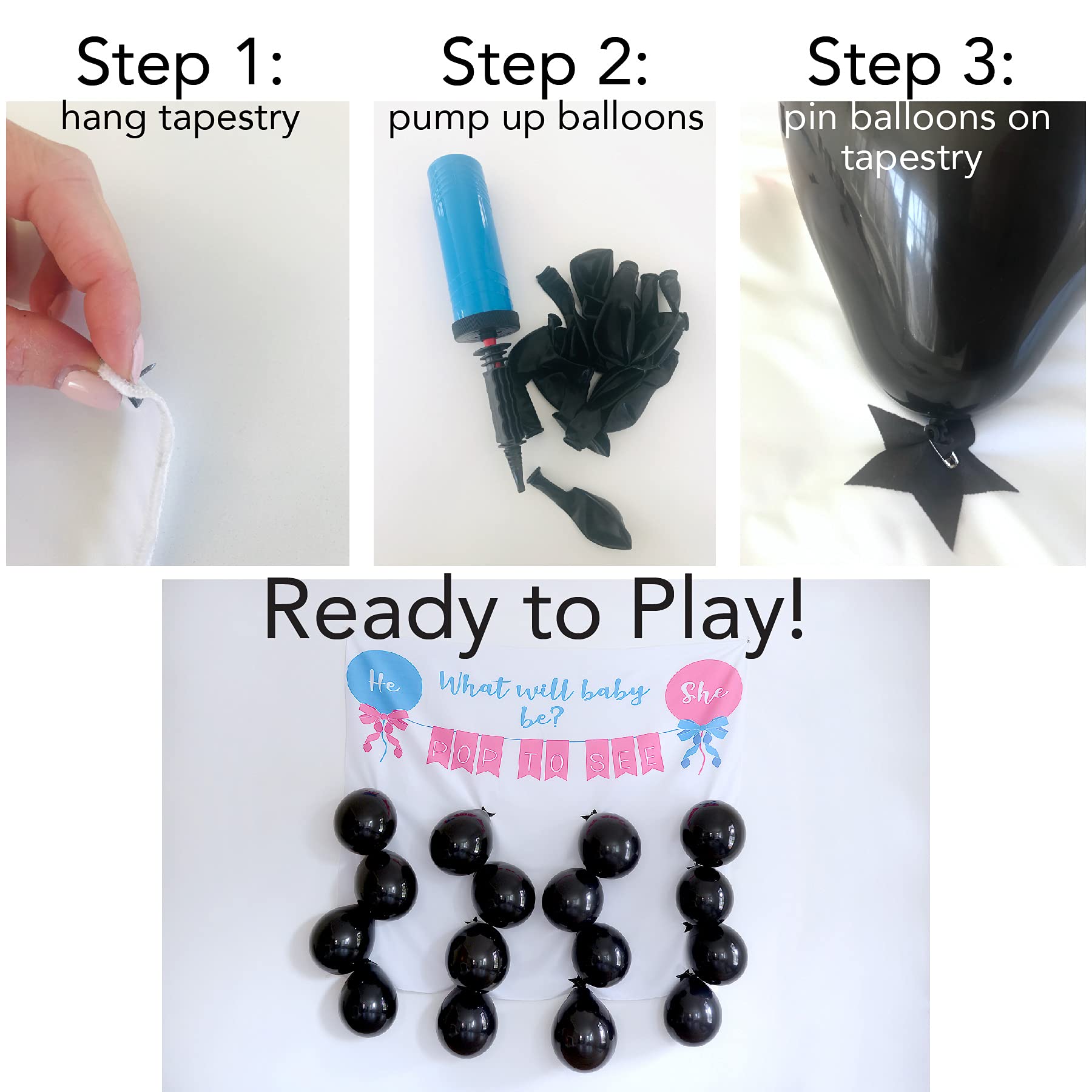Gender Reveal Party Supplies Kit - Balloon Dart Game with Color Powder for Baby Shower, Gender Reveal Events & Celebrations - Fun & Exciting Gender Prediction Game for Parents-to-Be