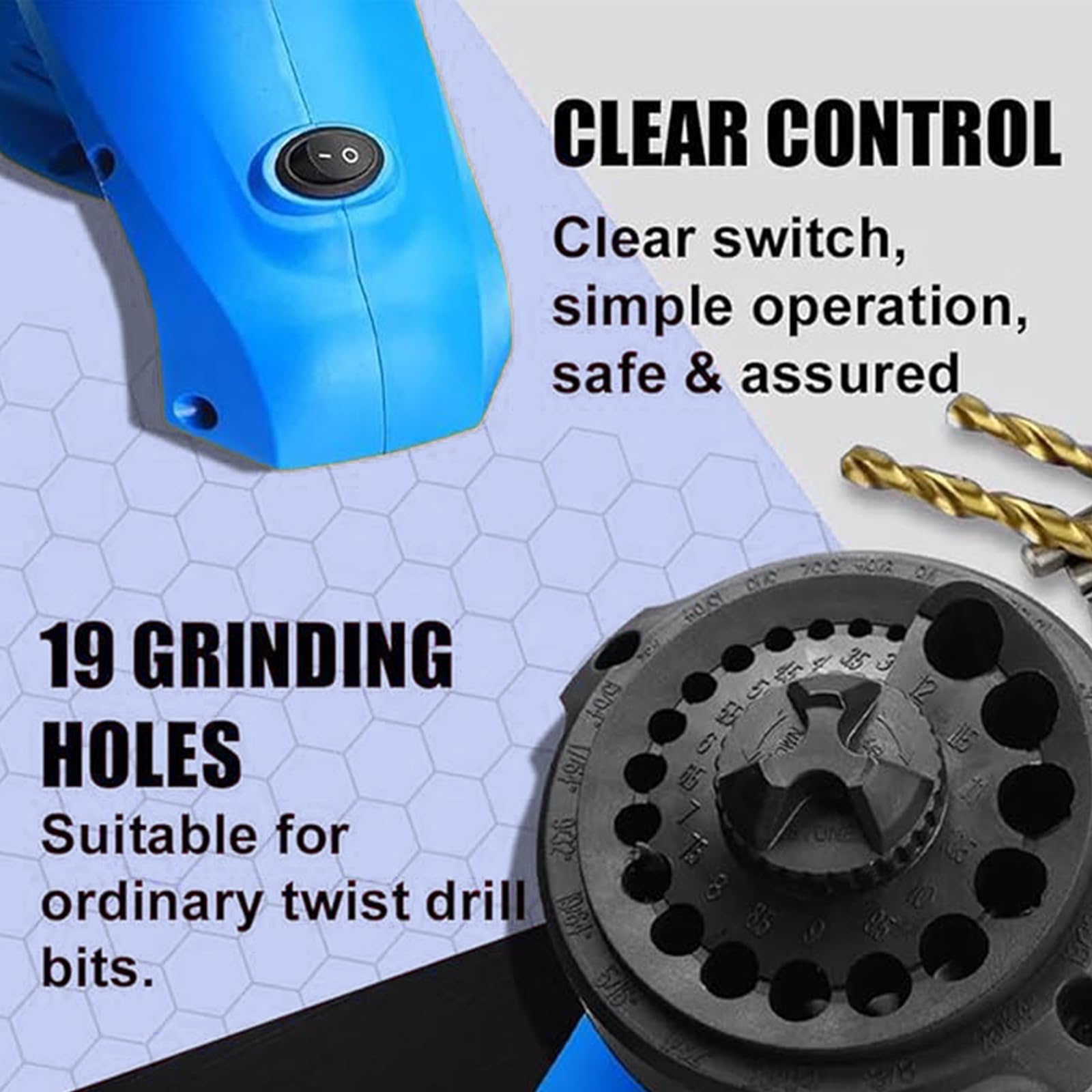 Electric Drill Bit Sharpener for 3-12mm Twist Bits - Professional Sharpening Machine for Steel, Masonry, Carbide, Cobalt & Tin-Coated Drill Bits - Power Grinding Tool (1 Set) - Perfect for DIY Projects, Metalworking & Woodworking