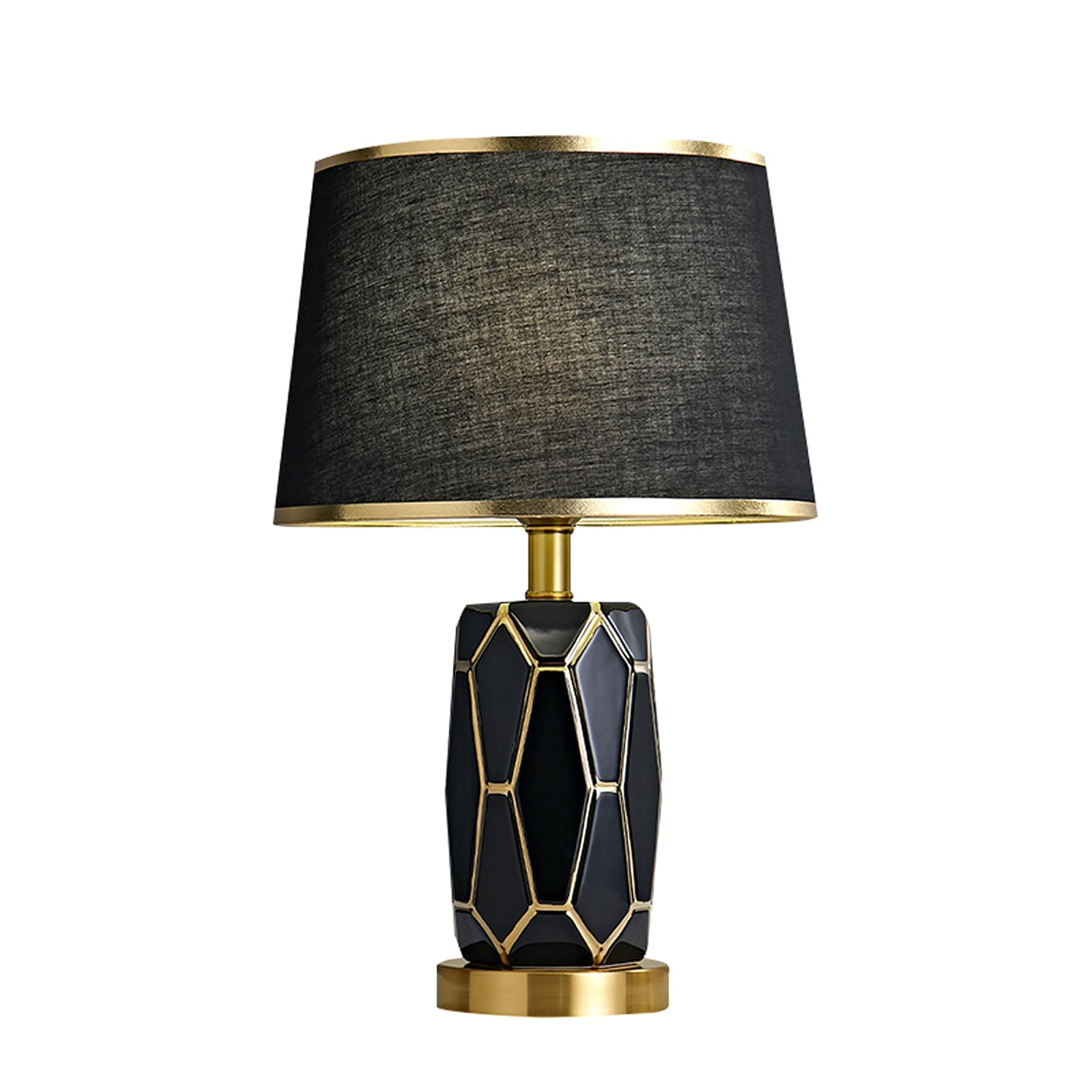 Vintage Ceramic Table Lamp with Fabric Shade & Metal Base - 21
