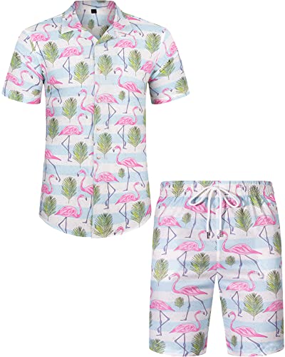 Blue Stripes-flamingo