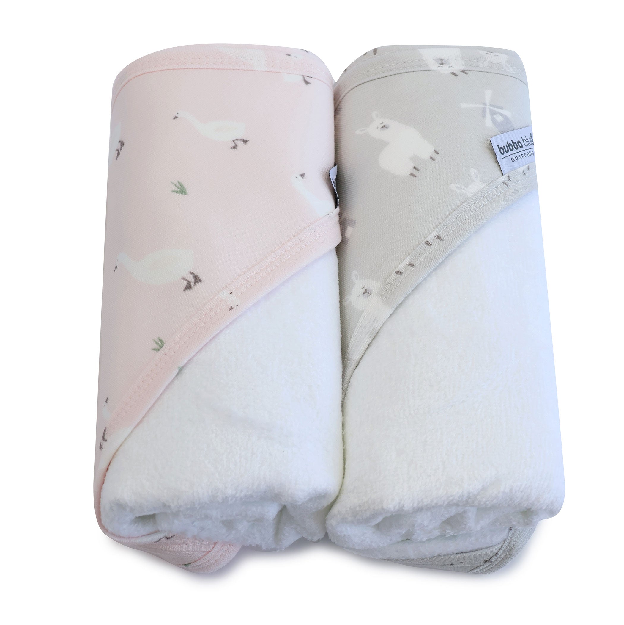 Premium 2-Pack Hooded Baby Towel Set - Soft Blush & Grey for Newborns, Infants & Toddlers | Perfect for Bath Time, Swimming, Beach Trips & Nursery Essentials