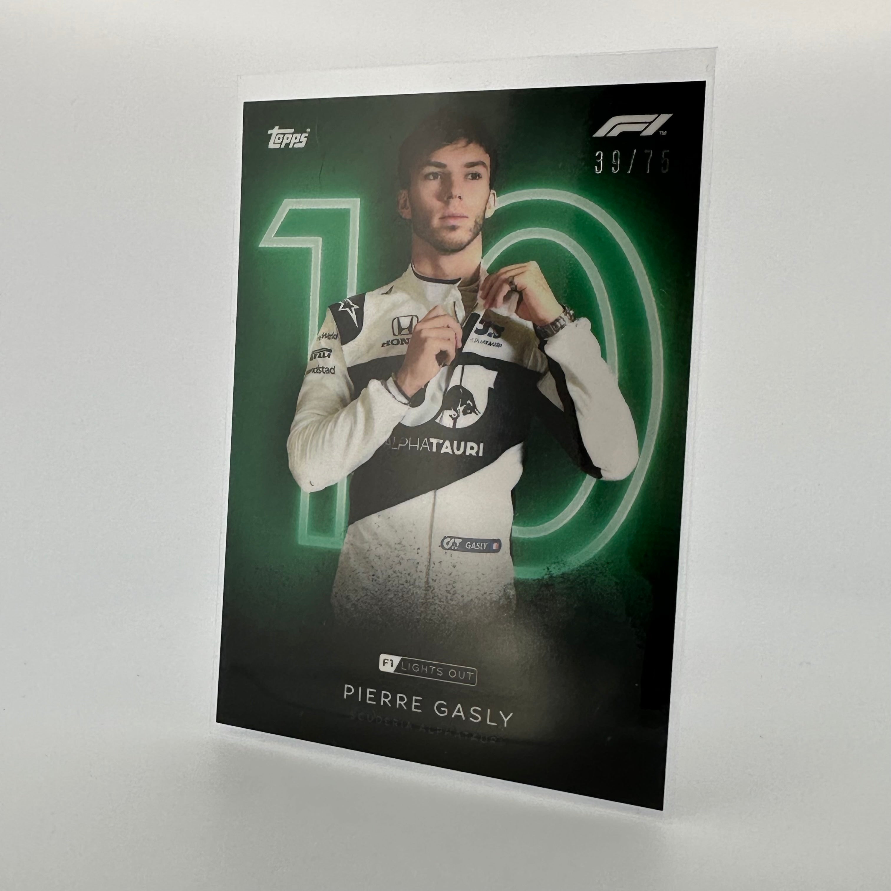 Pierre Gasly F1 Racing Driver Green Parallel Trading Card - Perfect for Collectors, Fans, and Sports Memorabilia Enthusiasts