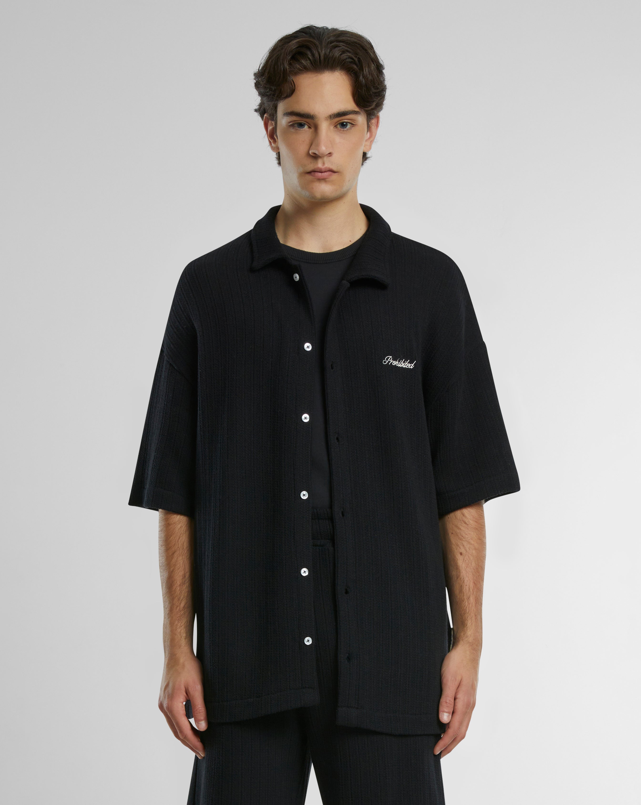 Portofino Black Men's Casual Shirt - Slim Fit Button Down Shirt for Business, Office, and Everyday Wear