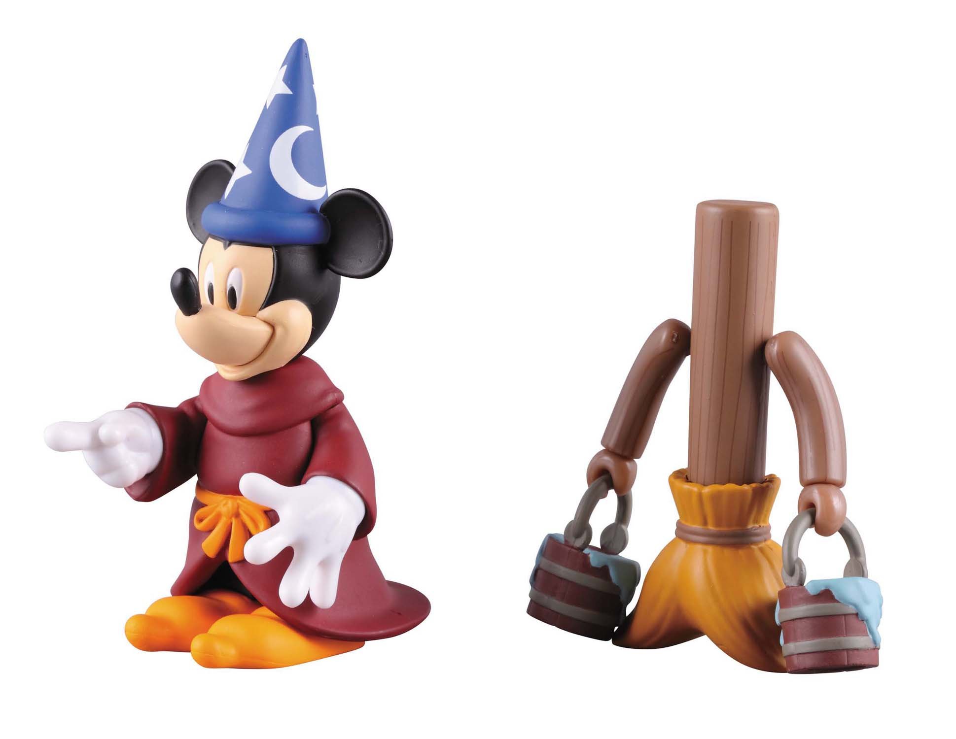 KUBRICK Mickey Mouse & Broom Fantasia Version Collectible Figure - Disney Classic Cartoon Character for Display, Gifts, and Home Decor