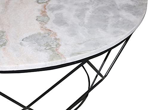 Progressive Furniture Outbound Cocktail Table - Modern Marble Top & Iron Frame - Perfect for Living Room, Lounge & Outdoor Patio Decor