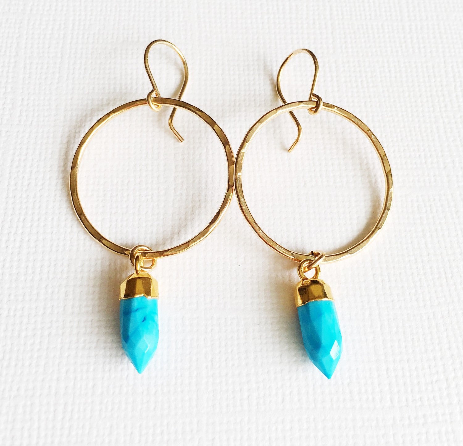 Turquoise Spike Earrings for Women - Handmade Boho Chic Dangle Earrings (E278) | Perfect for Festivals, Parties, and Everyday Wear