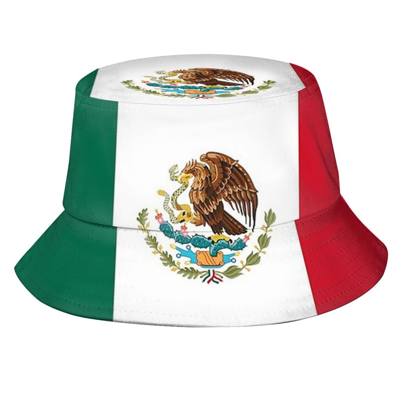 Stylish Mexico Flag Bucket Hat - UV Protection Unisex Summer Sun Hat for Beach, Travel & Outdoor Activities | Foldable Mexican Fisherman Cap for Men & Women | Perfect for Vacations, Festivals & Patriotic Events
