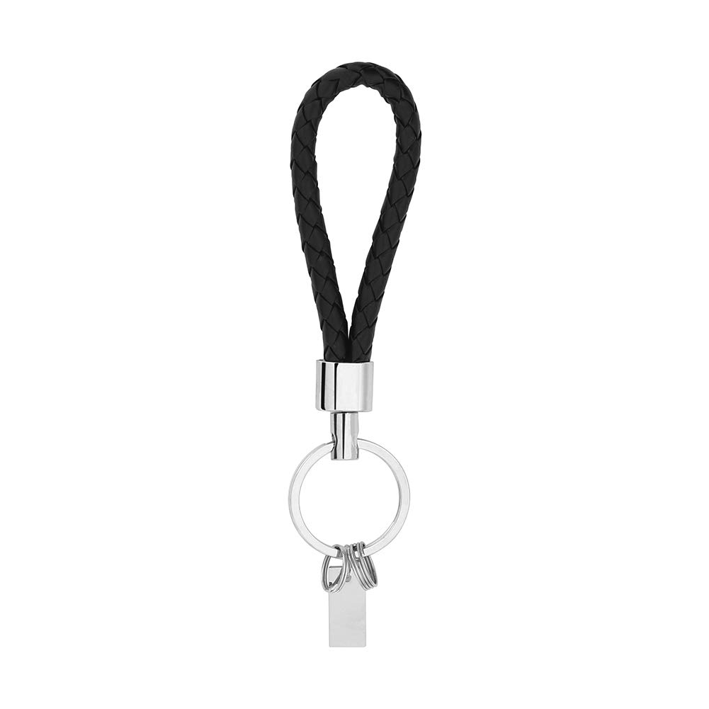 Braided Leather Keychain - Universal Detachable Key Fob with Weave Design & Secure Ring Grip - Perfect for Car Keys, House Keys, and Gift Giving